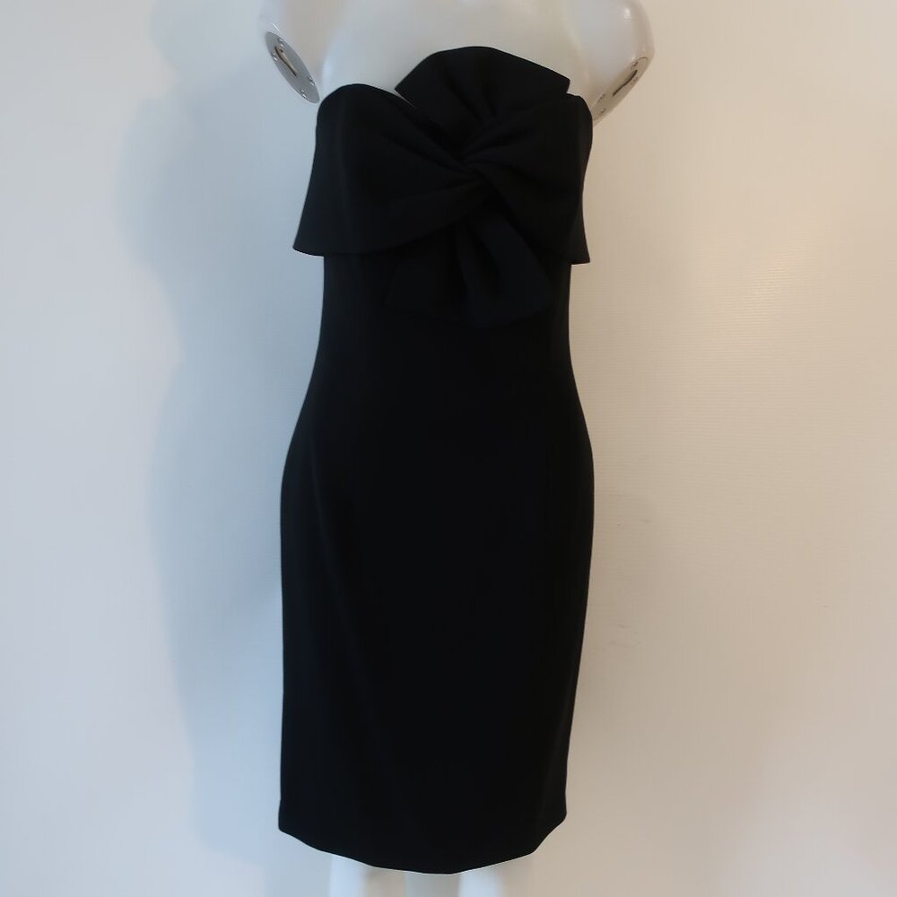 Lucian Matis Black Strapless Bow Dress